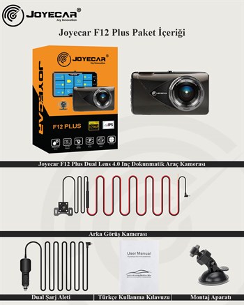 F12 Plus 4″ Araç İçi Kamera Full HD IPS Touch Ekran Dual Lens